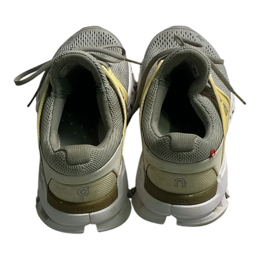 On Running Cloudswift Helion Womens Grey Yellow Mesh Road Running Shoes